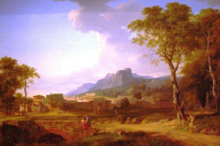 Pierre-Henri de Valenciennes A Capriccio of Rome with the Finish of a Marathon Spain oil painting art